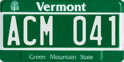 VT license plate ACM041