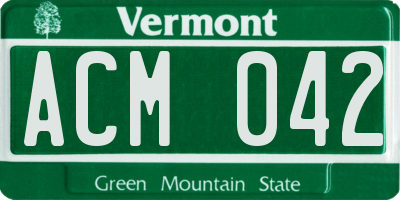 VT license plate ACM042