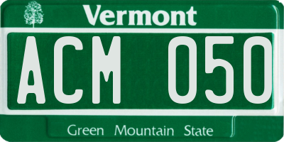 VT license plate ACM050
