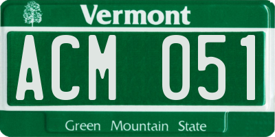 VT license plate ACM051