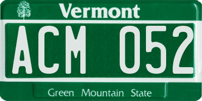VT license plate ACM052