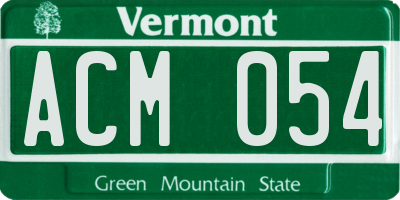 VT license plate ACM054