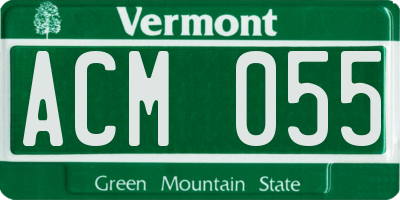 VT license plate ACM055