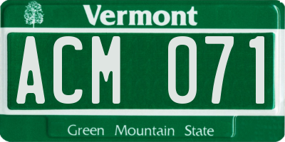 VT license plate ACM071