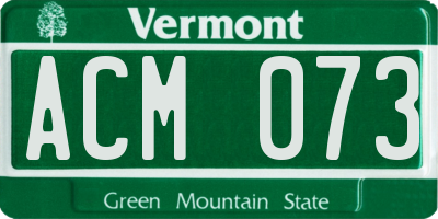 VT license plate ACM073