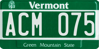 VT license plate ACM075