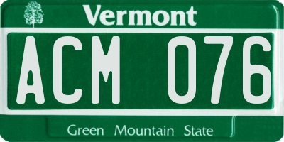 VT license plate ACM076