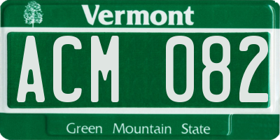 VT license plate ACM082