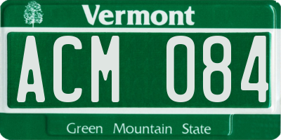 VT license plate ACM084