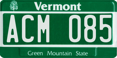 VT license plate ACM085