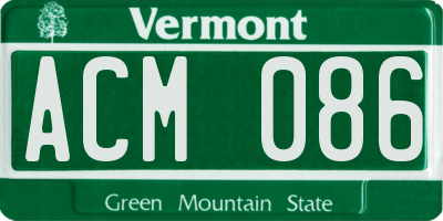 VT license plate ACM086