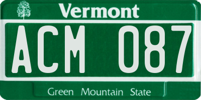 VT license plate ACM087