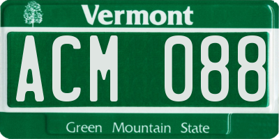 VT license plate ACM088