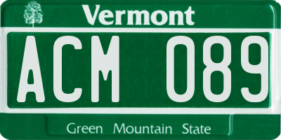 VT license plate ACM089