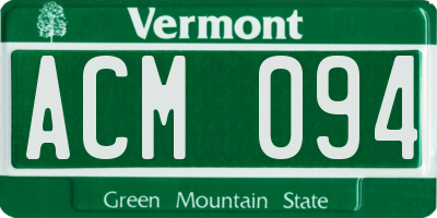 VT license plate ACM094