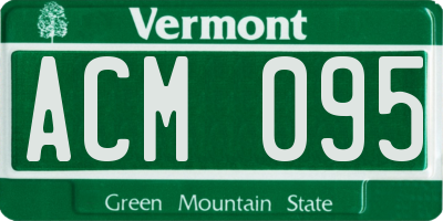 VT license plate ACM095