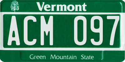 VT license plate ACM097