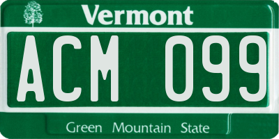 VT license plate ACM099