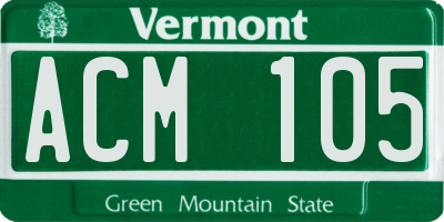 VT license plate ACM105