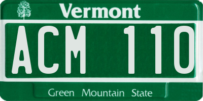 VT license plate ACM110