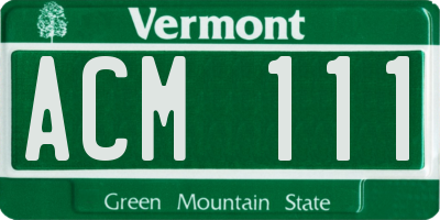 VT license plate ACM111