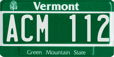 VT license plate ACM112