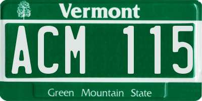 VT license plate ACM115