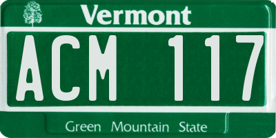 VT license plate ACM117