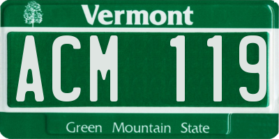 VT license plate ACM119