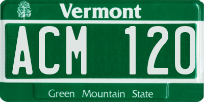 VT license plate ACM120