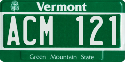 VT license plate ACM121