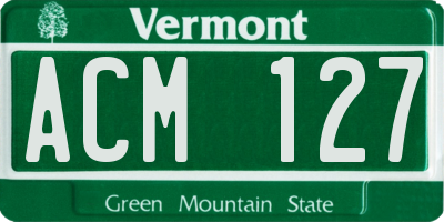 VT license plate ACM127