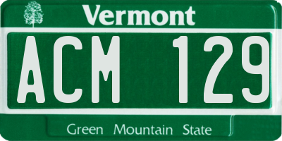 VT license plate ACM129