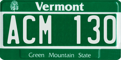 VT license plate ACM130