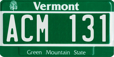 VT license plate ACM131