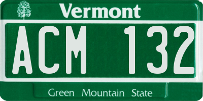 VT license plate ACM132