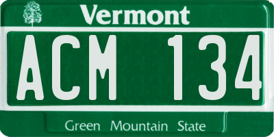 VT license plate ACM134