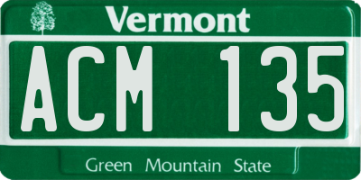 VT license plate ACM135
