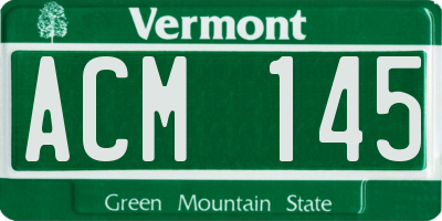 VT license plate ACM145
