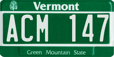 VT license plate ACM147