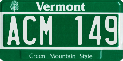 VT license plate ACM149