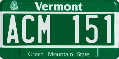 VT license plate ACM151