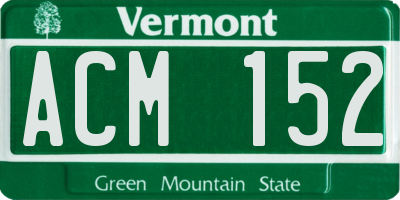 VT license plate ACM152