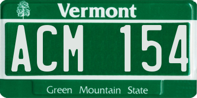 VT license plate ACM154