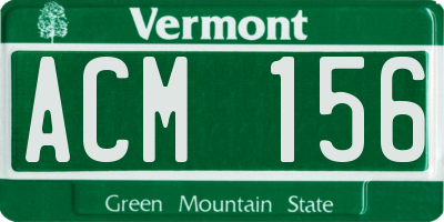 VT license plate ACM156