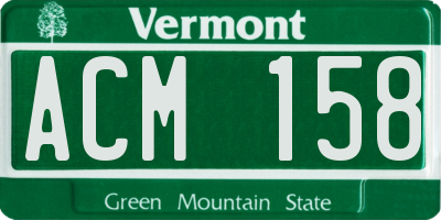 VT license plate ACM158