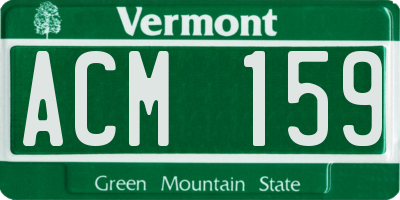 VT license plate ACM159