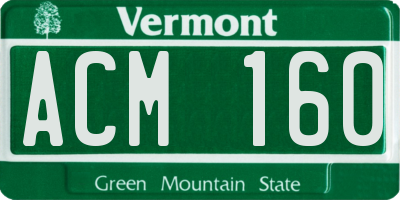 VT license plate ACM160