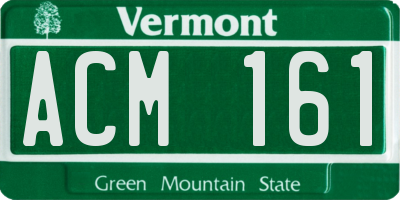 VT license plate ACM161