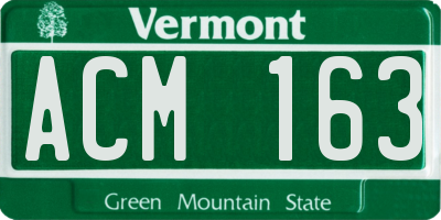 VT license plate ACM163
